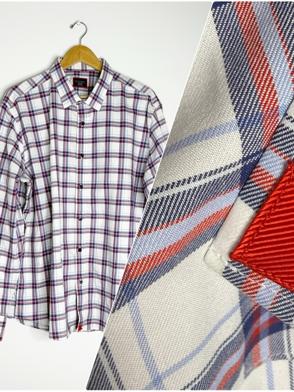 UNTUCKit Baron WF Wrinkle Free Plaid Button Shirt XXL Cotton Long Sleeve